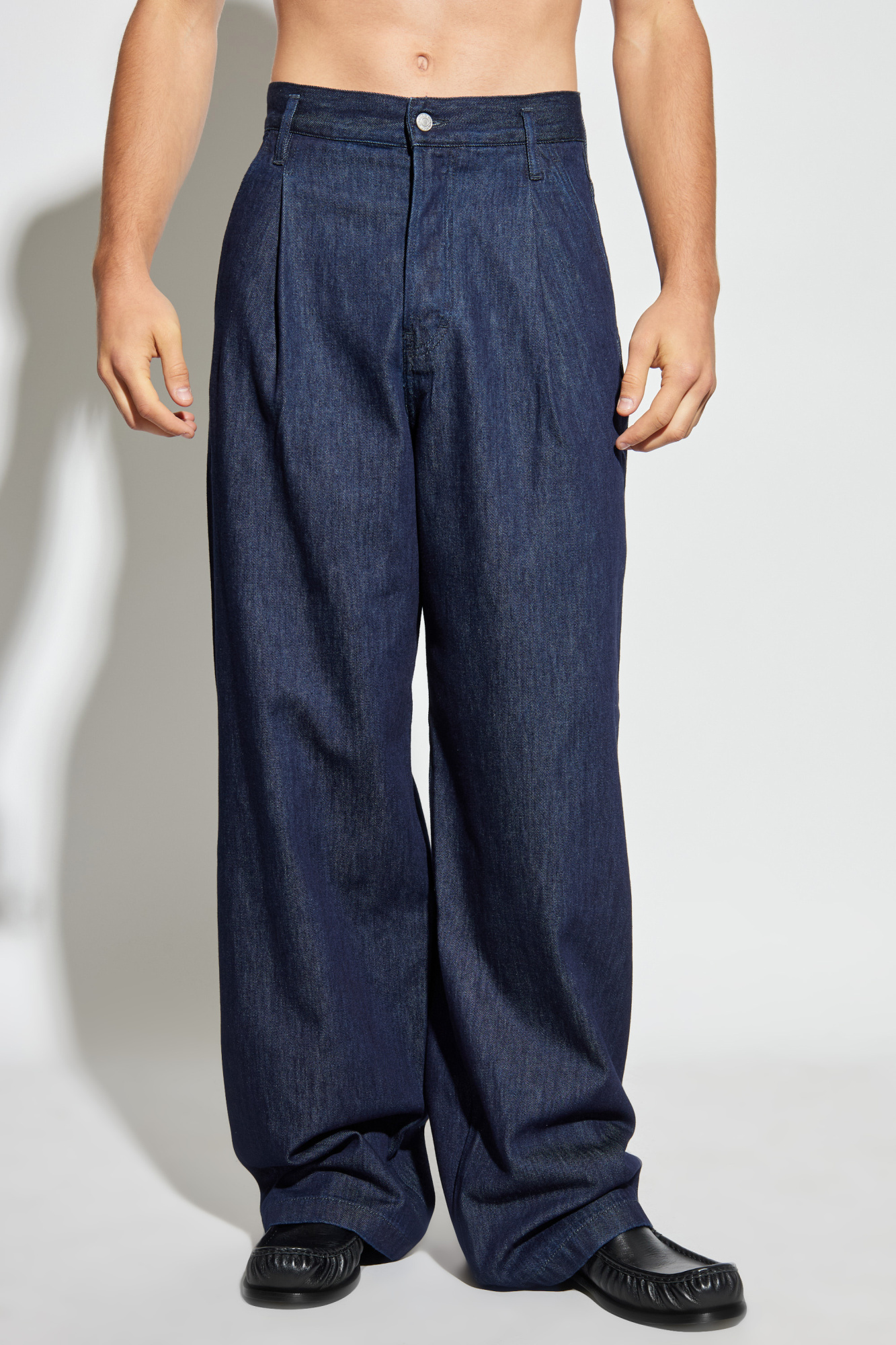 25SS DRIES VANNOTEN PENNING PANTS Navy blue 